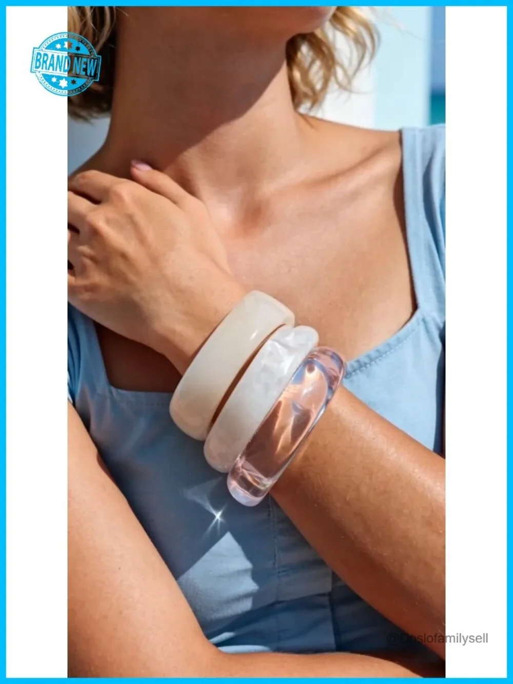 3Pcs Chunky Acrylic Bangle Bracelet Set Stackable Resin Jewelry